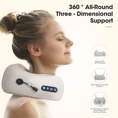 BRANDED Rechargeable U Shaped Neck Massager Pillow Shoulder Cervical Relaxing Massage