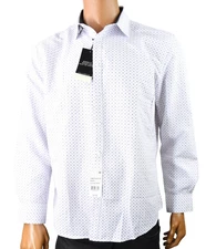 Calabrum London Shirt New L 16-16.5 White Long Sleeve Morden Fit Wrinkle Free