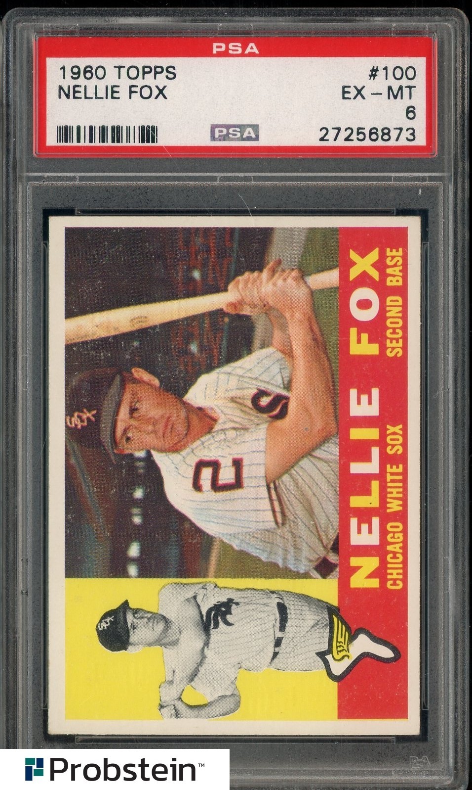 1960 Topps #100 Nelson Nellie Fox Chicago White Sox HOF PSA 6 EX-MT