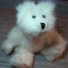 Miniature Jointed Polar Bear White Stuffed Animal Plush Adorable For Xmas Scene
