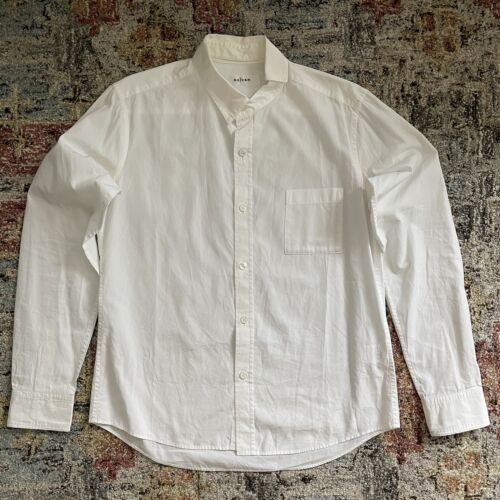 Sulvam asymmetry detachable collar Buttonup shirt white mens size S Japan Cotton - Picture 1 of 7