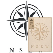 Reusable PLASTIC Wall STENCIL Template / 17.7"x25.6" or 25.6"x37.4"/ COMPASS