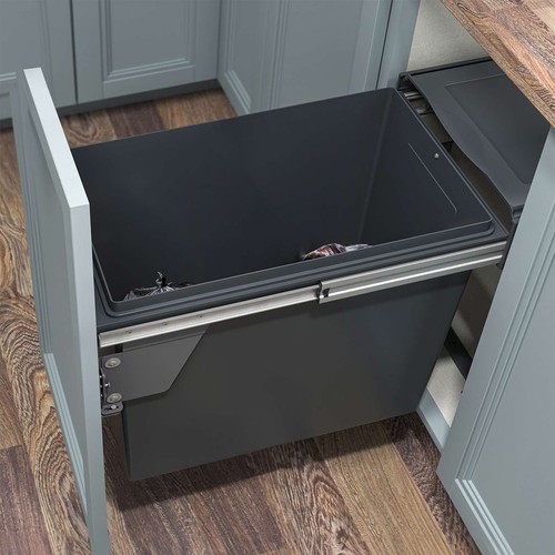 9 Gallon Pull Out Single Trash Cans Kitchen Cabinet Organizer Pullout In-Cabinet - Picture 4 of 5