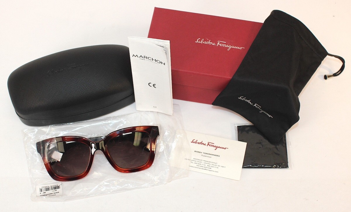 Salvatore Ferragamo SF955S 214 Dark Tortoise Square Sunglasses Made‎ in Italy NOS Ferragamo Suns SF955S Women main image 4