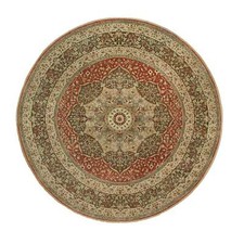 10' x 10' Rufous Red Hand Knotted Tebraz Antique Wool Round Oriental Rug R90287