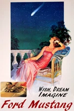 Wish Dream Imagine Driving A Ford Mustang Car Vintage Poster Repro FREE S/H