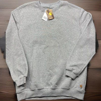 NWT Carhartt Men's Sweatshirt Crewneck XL-Tall Gray V-Stitch Rib-Knit Cuff