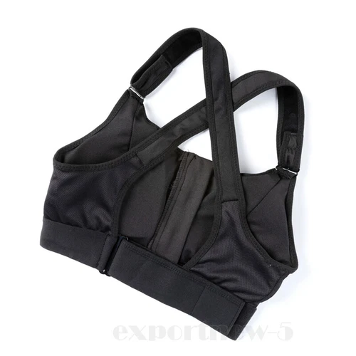 Women Zip Front Sports Bra High Impact Adjustable Full Support Padded Yoga Bra - Picture 21 of 31
