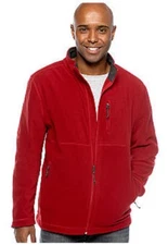 NWT Mens Saddlebred Large Fleece Zip Front Jacket Red Wine  $48. msrp
