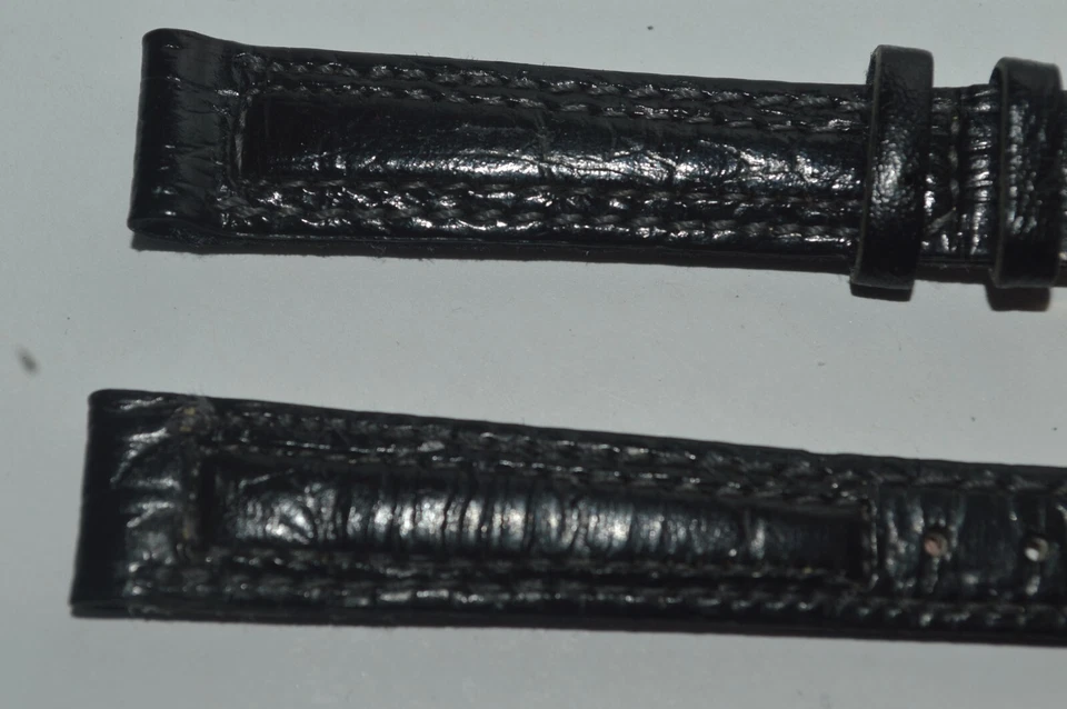 Correa Original SEIKO 13mm Cuero Negro Hecha en Japón Muestra de Vendedor Nueva Antigua Foto 3 de 4