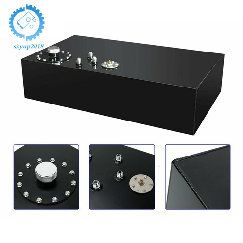 17 Gallon/64L Fuel Cell Gas Tank w/ Cap & Level Sender Street Rod Aluminum Black - Picture 6 of 7