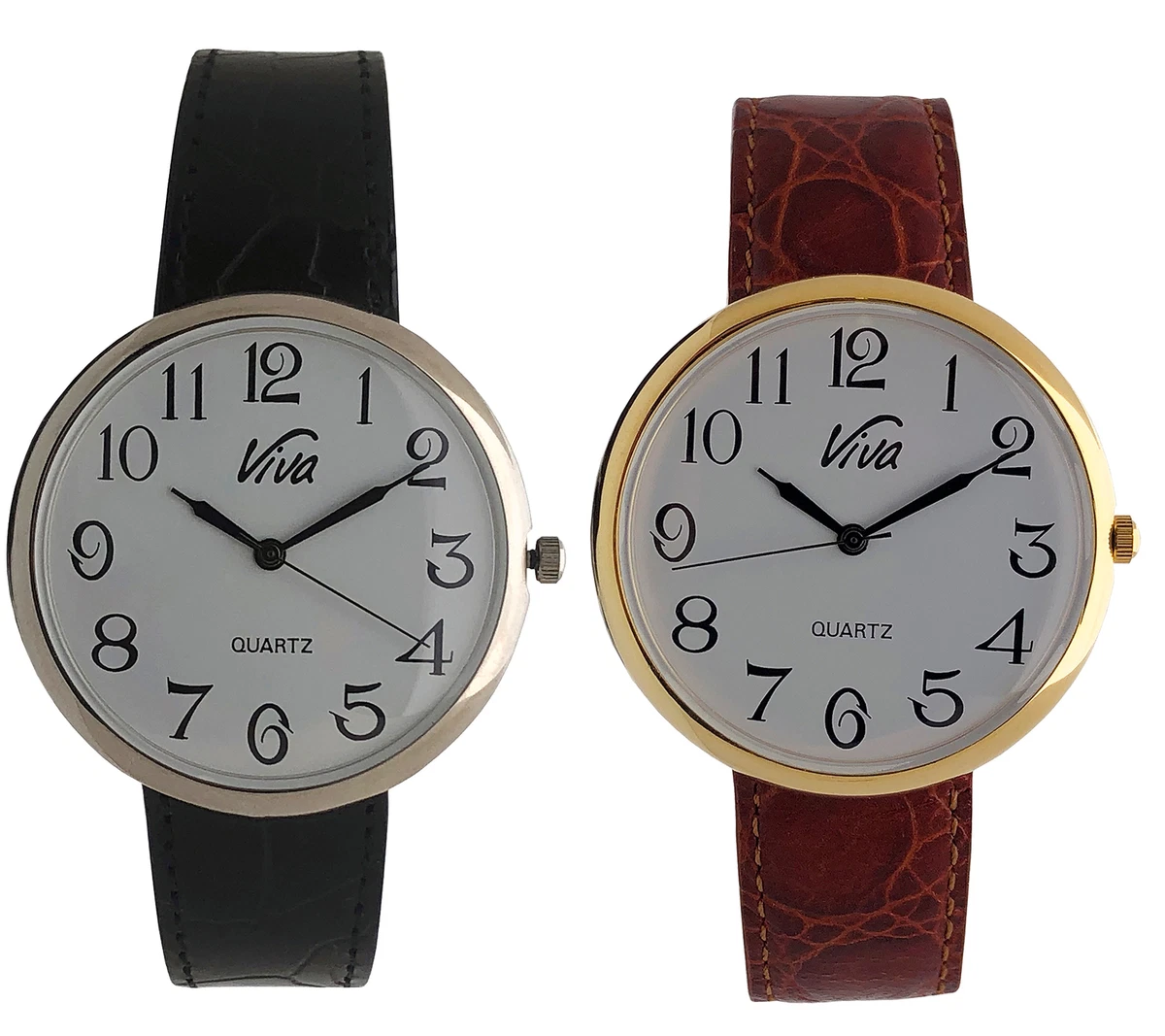 Women s Large Face Slim Watch Easy Reader Arabic Numbers