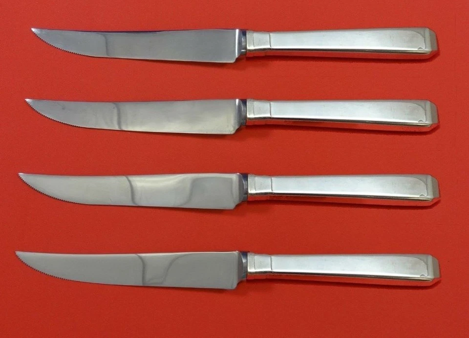 Juego de cuchillos para carne Craftsman by Towle de plata esterlina 4 piezas HHWS hechos a medida 8 1/2" Foto 2 de 4