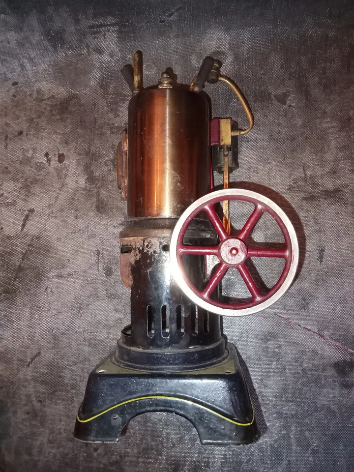 Jouet ancien MACHINE A VAPEUR BING avec brûleur, entonnoir & divers - Photo 3/4