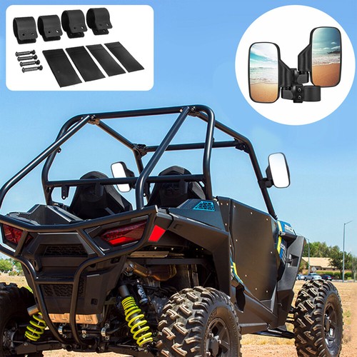 ATV UTV Rear Mirror Side mirrors For 1.75"- 2" Roll Bar for Polaris Ranger RZR - Picture 3 of 16