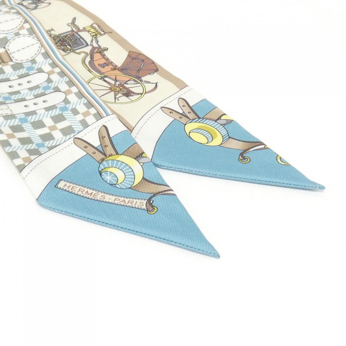 Authentic HERMES LES VOITURES NOUVELLES Twilly 064108S Scarf Authentic HERMES LES VOITURES NOUVELLES Twilly 064108S Scarf