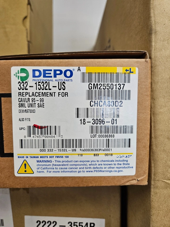 Side Corner Parking Light Chevrolet Marker Turn Driver Left for 95-99 Cavalier - Image 2 of 3