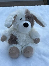 Warmies Stuffed Tan & White Dog Animal Microwavable Lavender Scented Cozy 10”