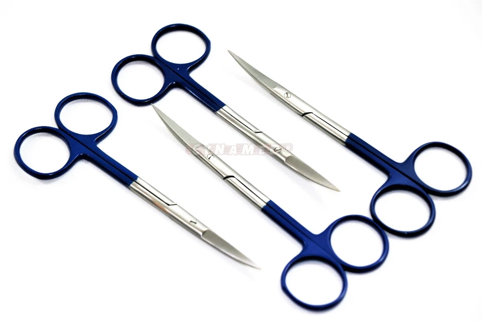 PACK DE 4 MICRO TIJERAS IRIS SUPERCUT DE ALTA CALIDAD INSTRUMENTO DENTAL CURVO DE 4,5" Foto 3 de 4