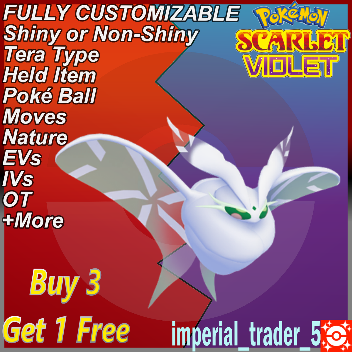 Pokémon Scarlet and Violet ✨ Shiny Frosmoth ✨ W/ Best 6IV Customizable