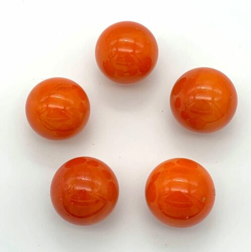 New for 2020!! 25mm "Opal Orange" Glass Marble Shooters (1 inch) - Pack of 5 - Afbeelding 1 van 2