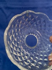 Vintage Clear Glass Diamond Pattern Chandelier Bobeche 2 Available