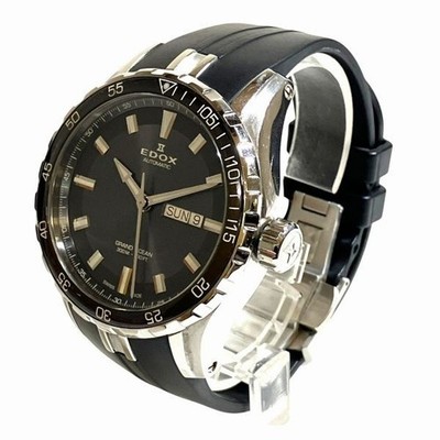 Edox Grand Ocean Automatic Watch, Men's Stainless Steel Watch with Black Dial