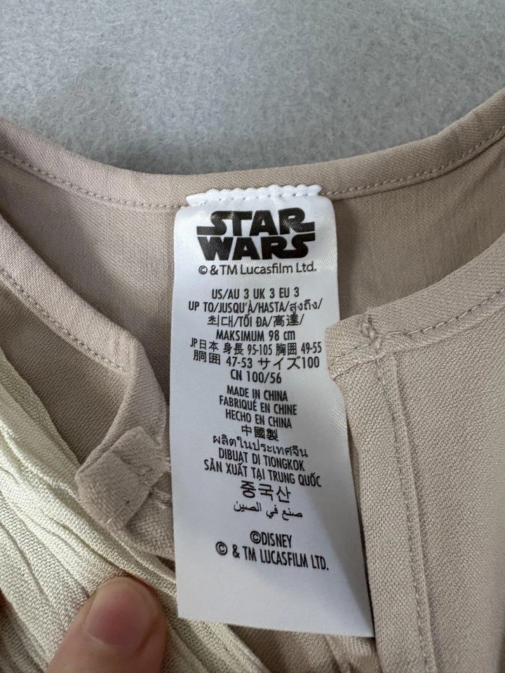 Disney Star Wars Rey Disfraz Niños Pequeños 3 Beige Top Pantalones Cinturón Botas Fundas Conjunto Foto 3 de 4
