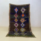 Vintage Moroccan Handmade Rug 4'x6'8 Tribal Geometric Berber Cotton Hallway Rug