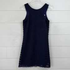Lilly Pulitzer Women Small Mango Shift Dress True Navy Leaf Palm Lace