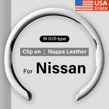For Nissan Nappa Leather Steering Wheel Cover Good Grip Car Accessories White