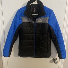 Boys Gerry Blue and Black Puffer Jacket - Size Large / 14/16