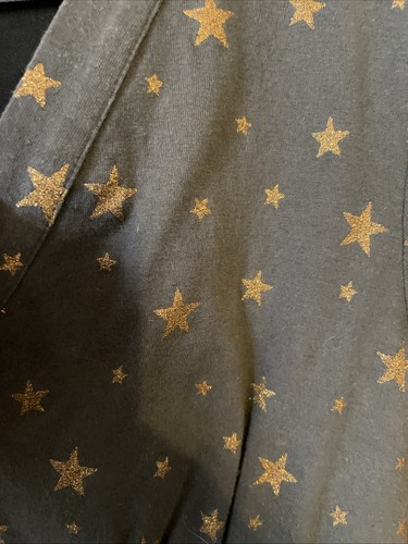 Eshakti 1x 18w Banded Empire Waist Dress Gray With Copper Stars Short Sleeves - Picture 5 of 7