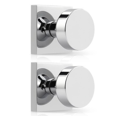 Probrico Dummy Door Knobs Polished Chrome, Interior Square Door Knobs for Closet