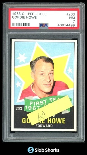 1968 O-PEE-CHEE #203 GORDIE HOWE PSA 7