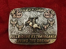 Rodeo BULL RIDING Champion☆1986☆Filer Idaho☆X~Treme☆Trophy Buckle☆Rare☆T52