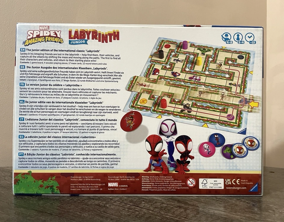 Spider-Man Labyrinth Junior Board Game Marvel Ravensburger Spidey 100% COMPLETE - Image 3 of 4