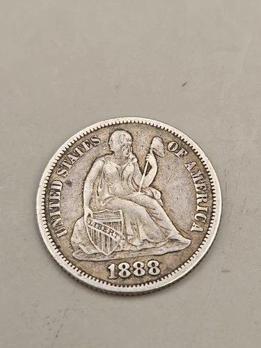 1888 Seated Liberty Silver Dime 10C - Philadelphia Mint