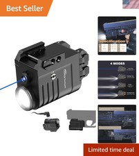 High-Performance 650 Lumen Blue Laser Light for Pistols - Easy-Picatinny Mount