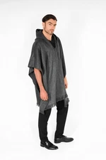 Alpaca Wool Poncho - Unisex Design Poncho - Hooded Poncho - Gray