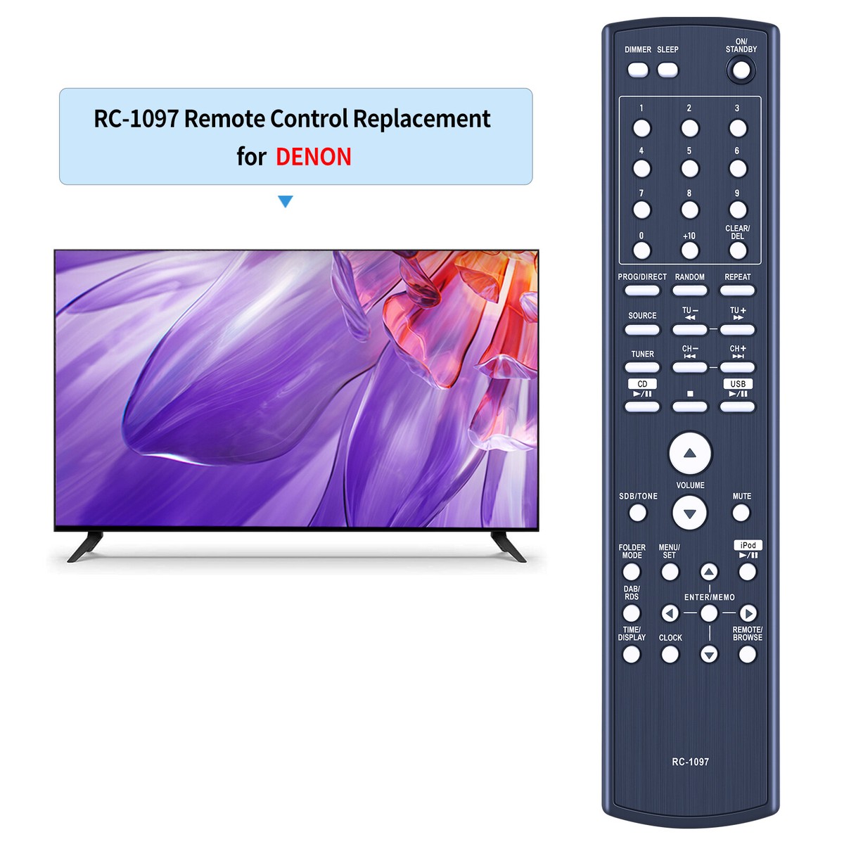 New RC-1097 Remote Control For Denon Micro System D-M37.DM37.RCD