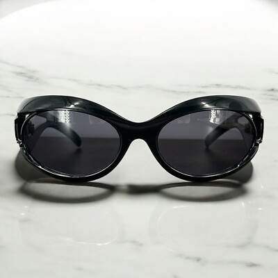 Vintage Escada E1071 Black Oval Sunglasses Double E Logo  display picture 1