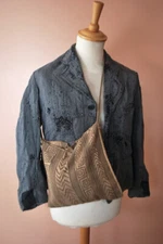 VTG ANTIQUE 1900s AFRICAN HANDMADE TOTE BAG tribal print sack pouch primative