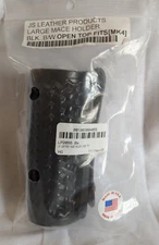 NEW JS LEATHER BASKET WEAVE Mace Holder for MKIV OPEN TOP ON BELT