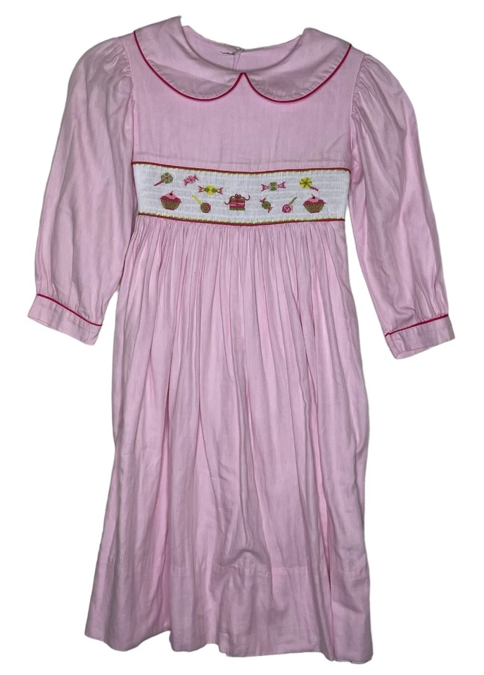 Vestido rosa Beaux et Belles meninas tamanho 7 sorvete doce aniversário - Imagem 2 de 4