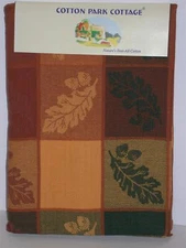 Cotton Park Cottage Tablecloth ~ Oak Leaves ~ 70" Round **NEW**