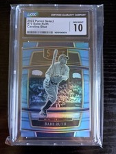 Babe Ruth CGC 10 Gem Mint 2022 Panini Select Carolina Blue Prizm 20/35 #70