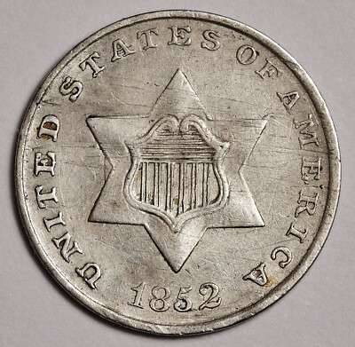 1852 Three Cent Silver. XF-AU. 158569 | eBay