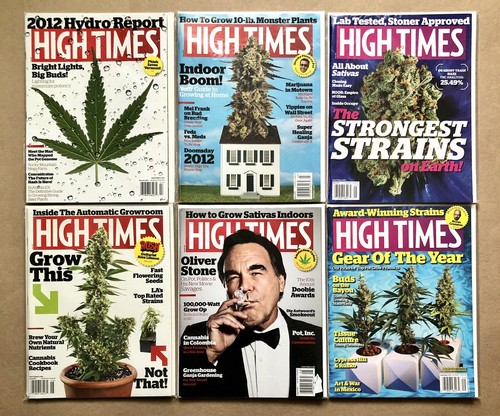 High Times Magazine, 6 LOT, Feb 2012 - Sep 2012 (BAGGED/BOARDED) VG+