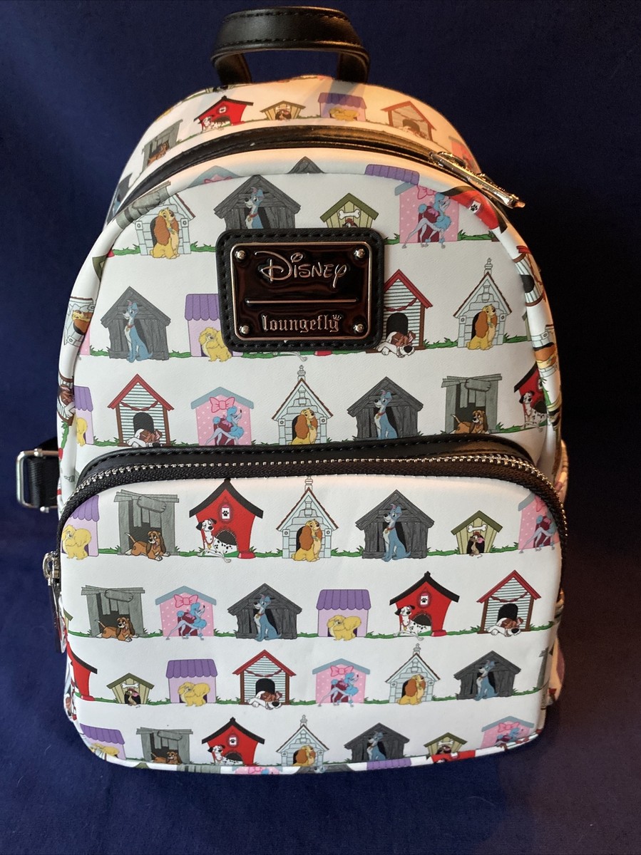 Disney Loungefly Dog Houses AOP Mini Backpack NWT - As  display picture 1